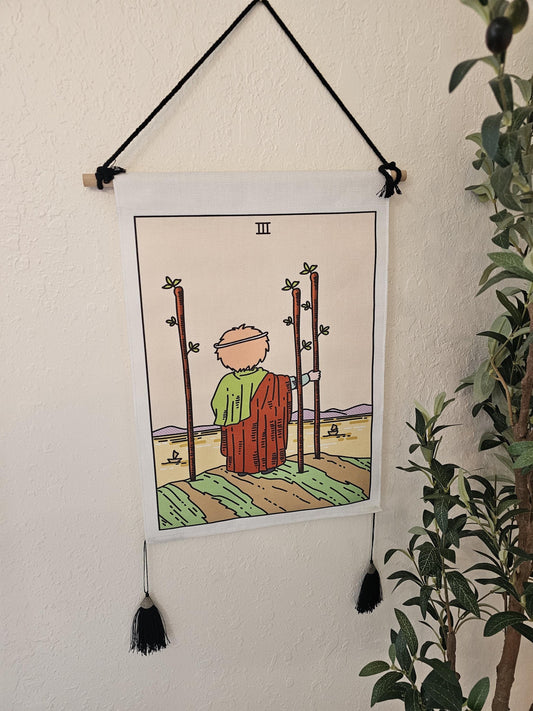 Three of Wands Tarot Wall Hanging