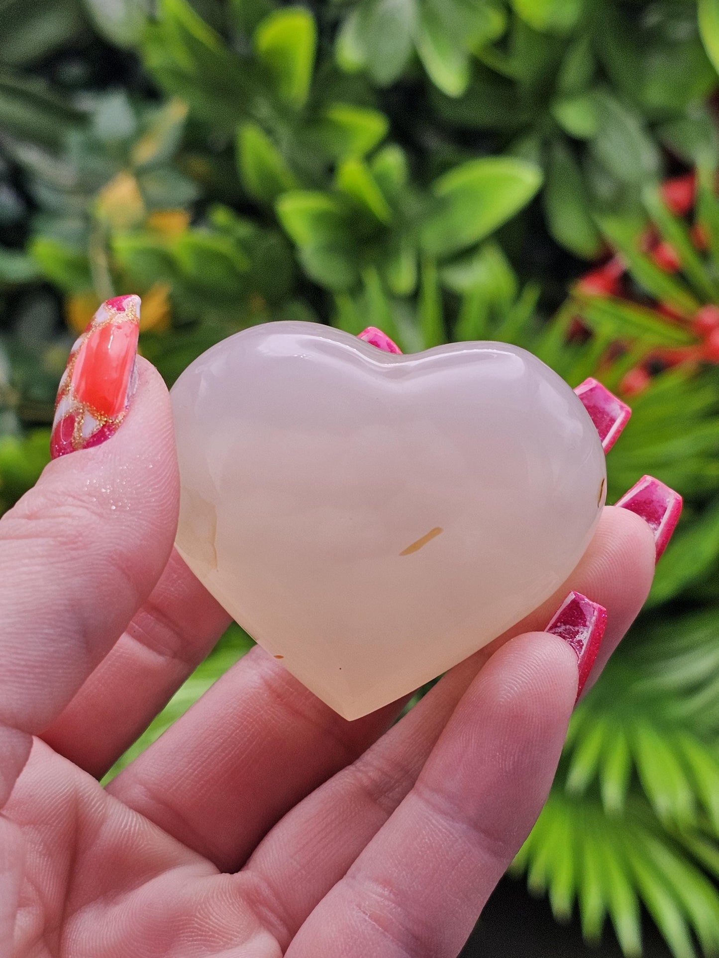 White Druzy Heart Crystal