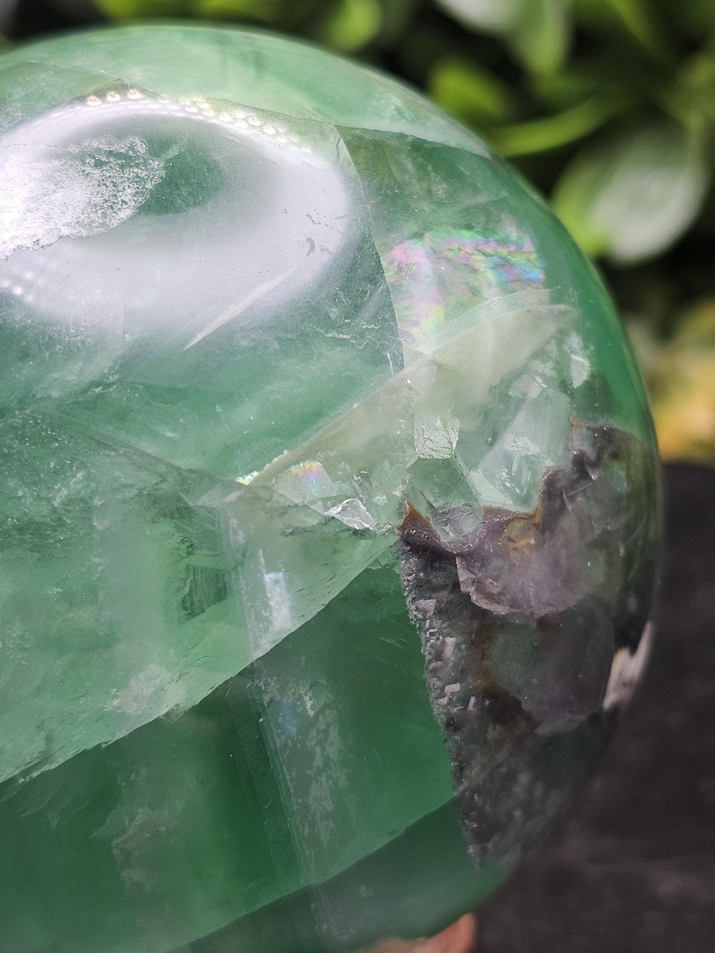 Huge Rainbow Fluorite Crystal Sphere/ Lots of Rainbow inclusions