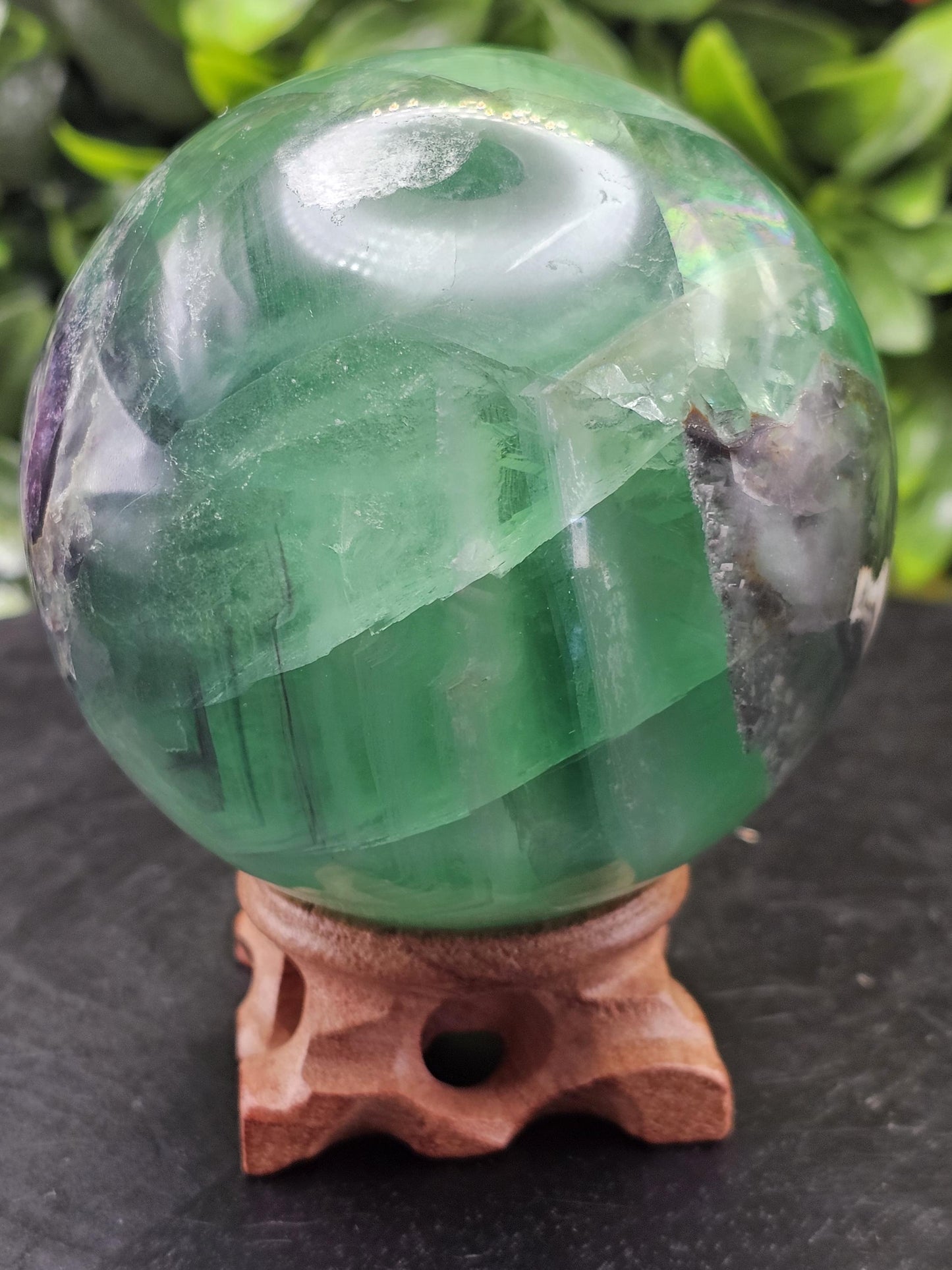 Huge Rainbow Fluorite Crystal Sphere/ Lots of Rainbow inclusions