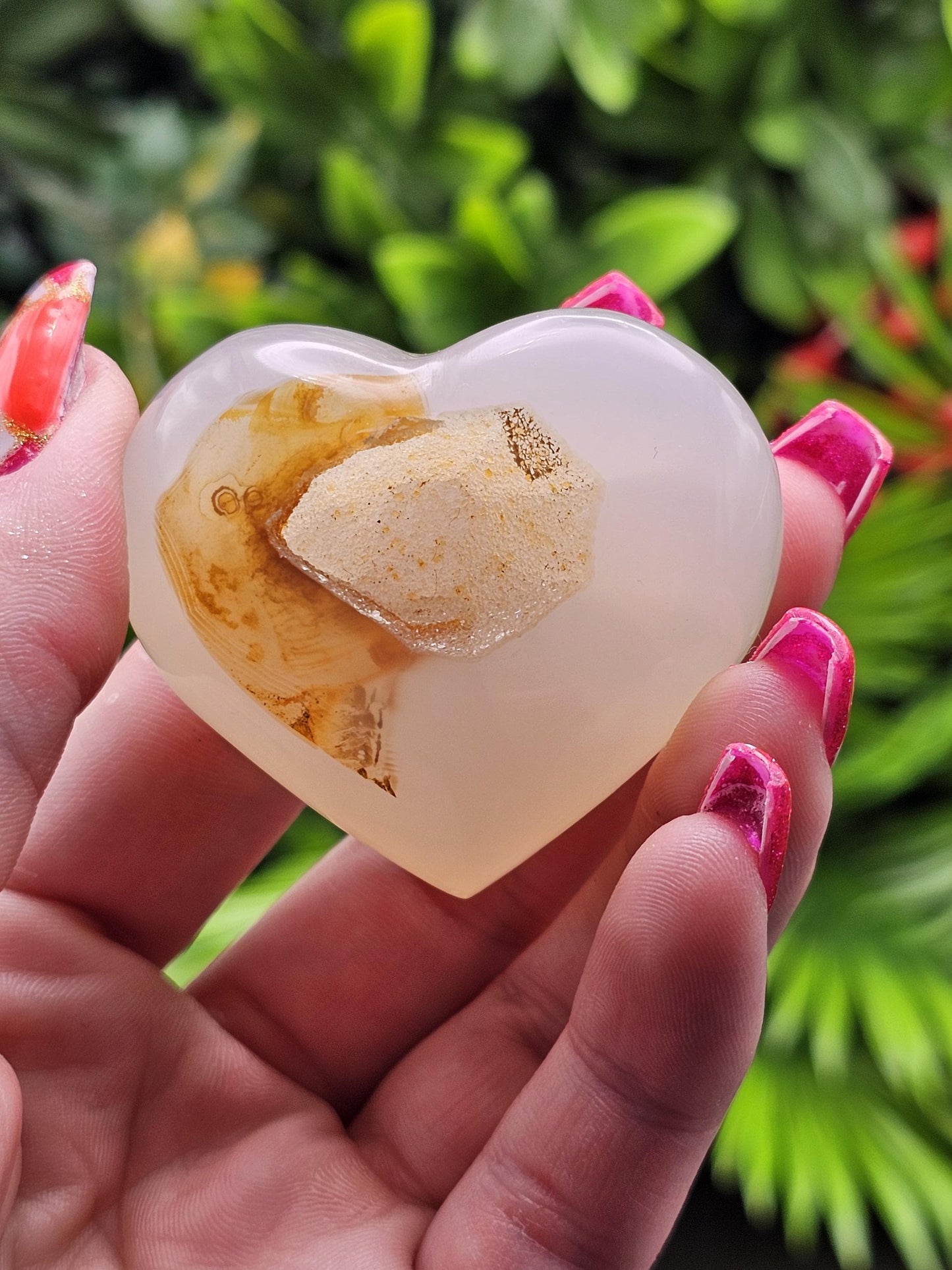 White Druzy Heart Crystal